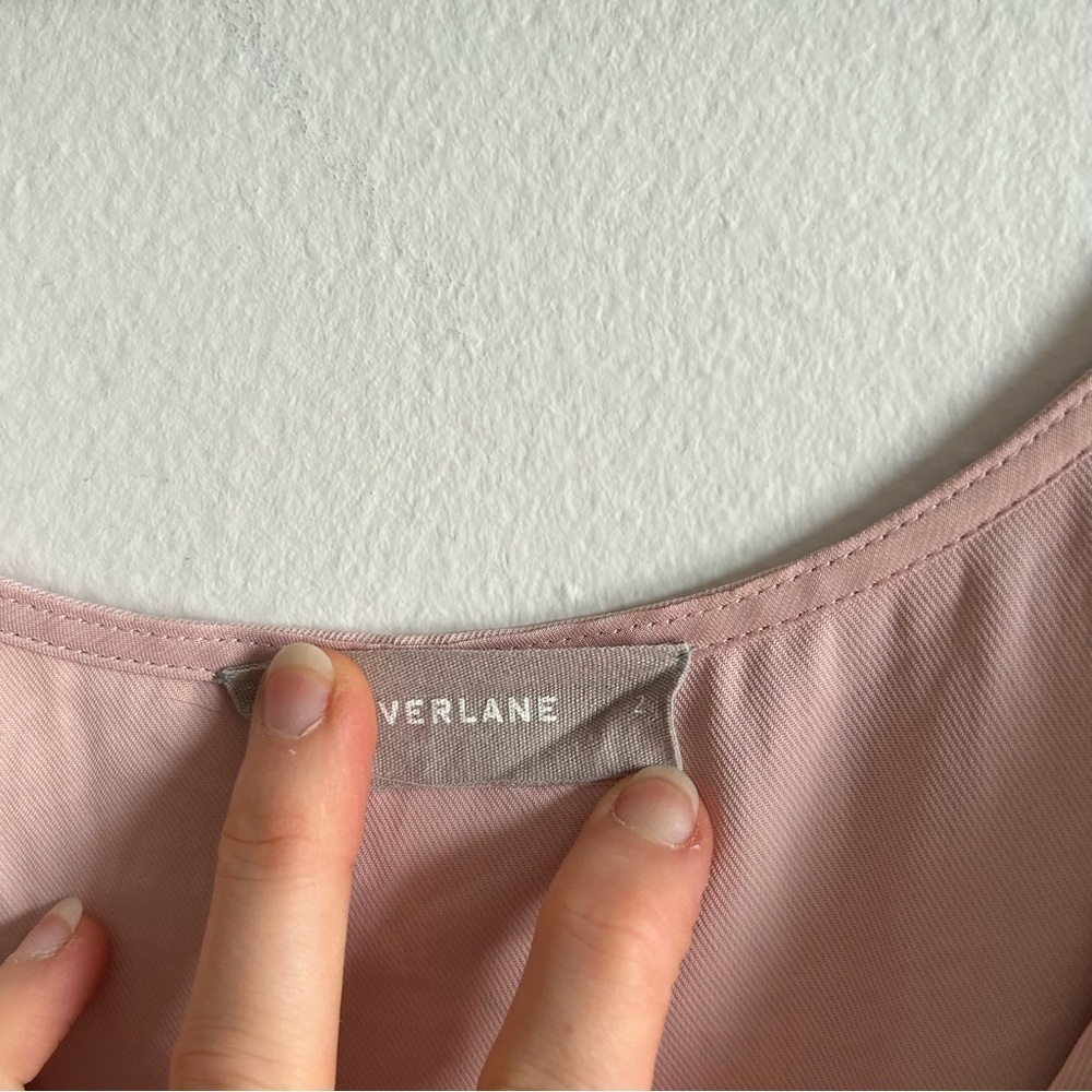 Everlane Sz 2 Japanese Go Weave Dusty Pink Romantic Feminine Wrap Dress - Picture 6 of 10